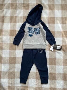 NWT Penn State Nittany Lions Kids 12-18 Month Hoodie & Jogger Set - Navy & Gray
